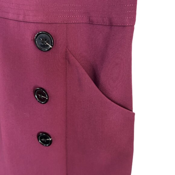 Banana Republic | Burgundy‎ Button Accent Pocket Sheath Dress | Size 6 - Women's - Picture 5 of 9